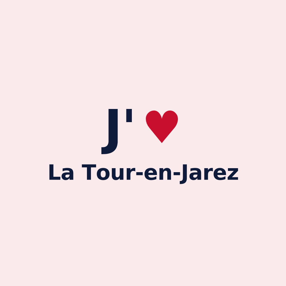 Magnet personnalisé La Tour-en-Jarez — design J'aime La Tour-en-Jarez