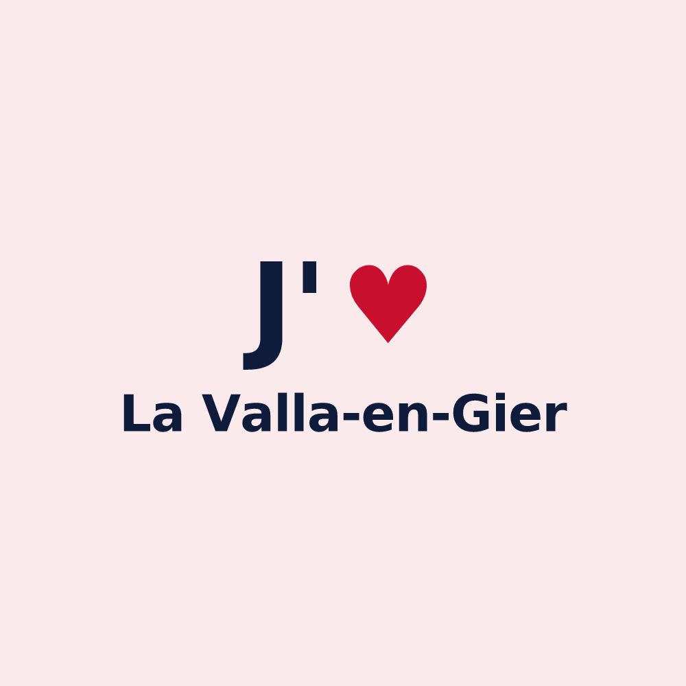 Magnet personnalisé La Valla-en-Gier — design J'aime La Valla-en-Gier