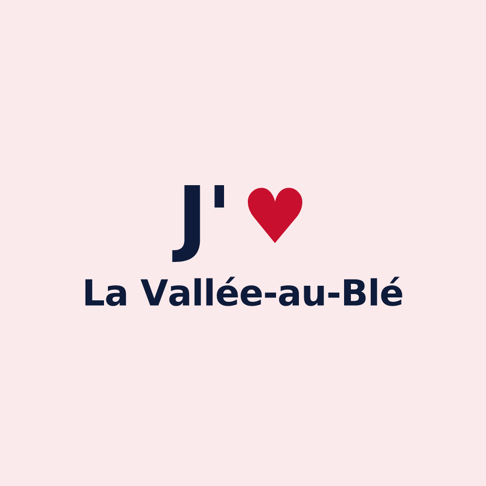 Magnet personnalisé La Vallée-au-Blé — design J'aime La Vallée-au-Blé