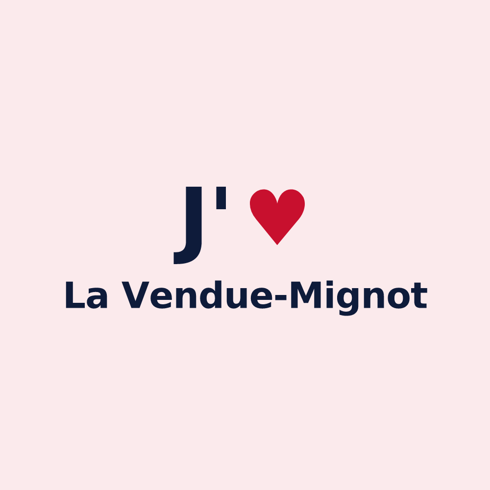 Magnet personnalisé La Vendue-Mignot — design J'aime La Vendue-Mignot