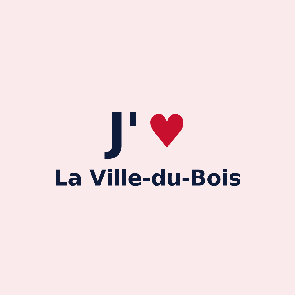 Magnet personnalisé La Ville-du-Bois — design J'aime La Ville-du-Bois
