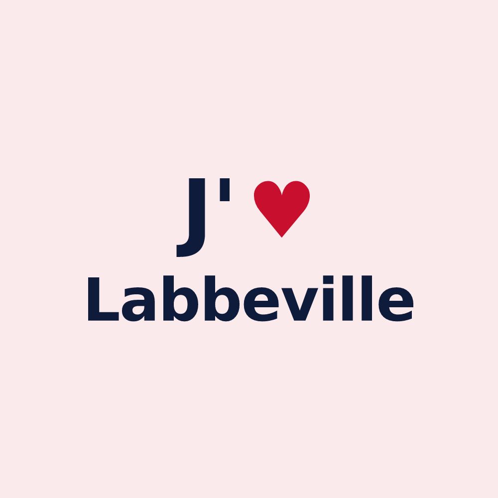Magnet personnalisé Labbeville — design « J'aime Labbeville » imprimé sur le magnet