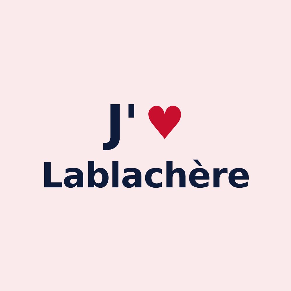 Magnet personnalisé Lablachère — design « J'aime Lablachère » imprimé sur le magnet