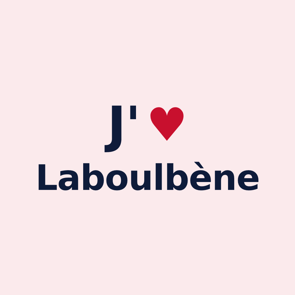 Magnet personnalisé Laboulbène — design « J'aime Laboulbène » imprimé sur le magnet