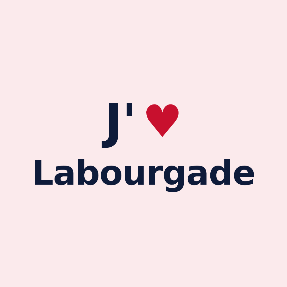 Magnet personnalisé Labourgade — design J'aime Labourgade