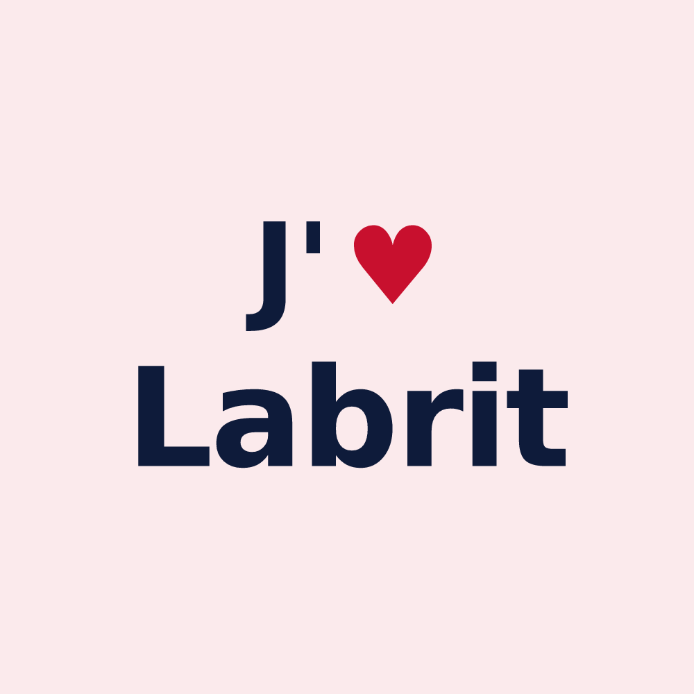 Magnet personnalisé Labrit — design « J'aime Labrit » imprimé sur le magnet