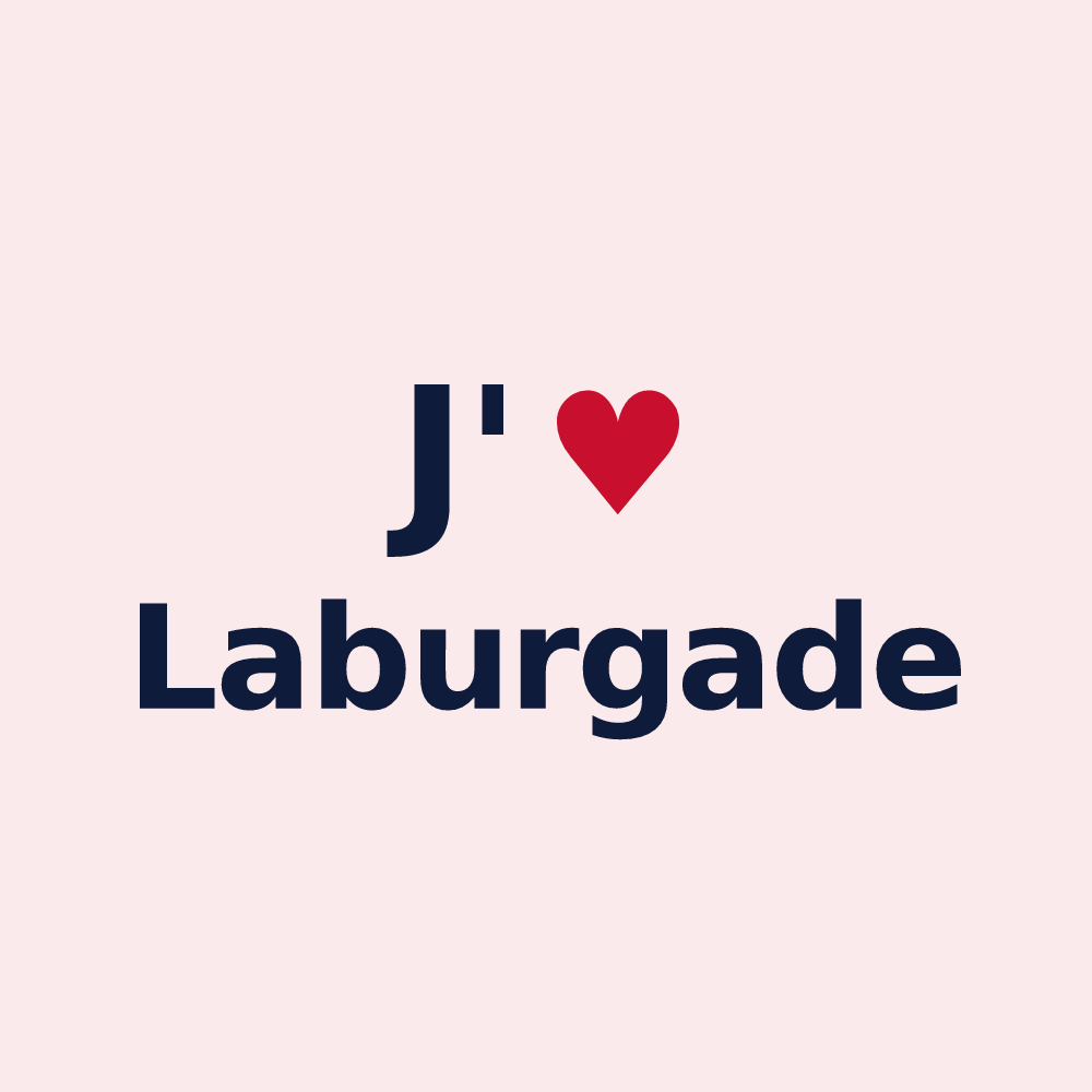 Magnet personnalisé Laburgade — design J'aime Laburgade