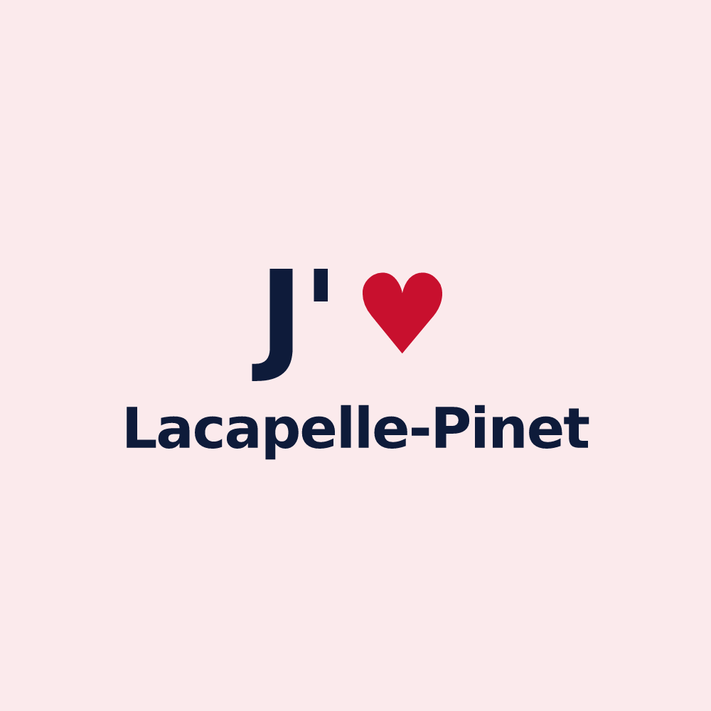 Magnet personnalisé Lacapelle-Pinet — design J'aime Lacapelle-Pinet
