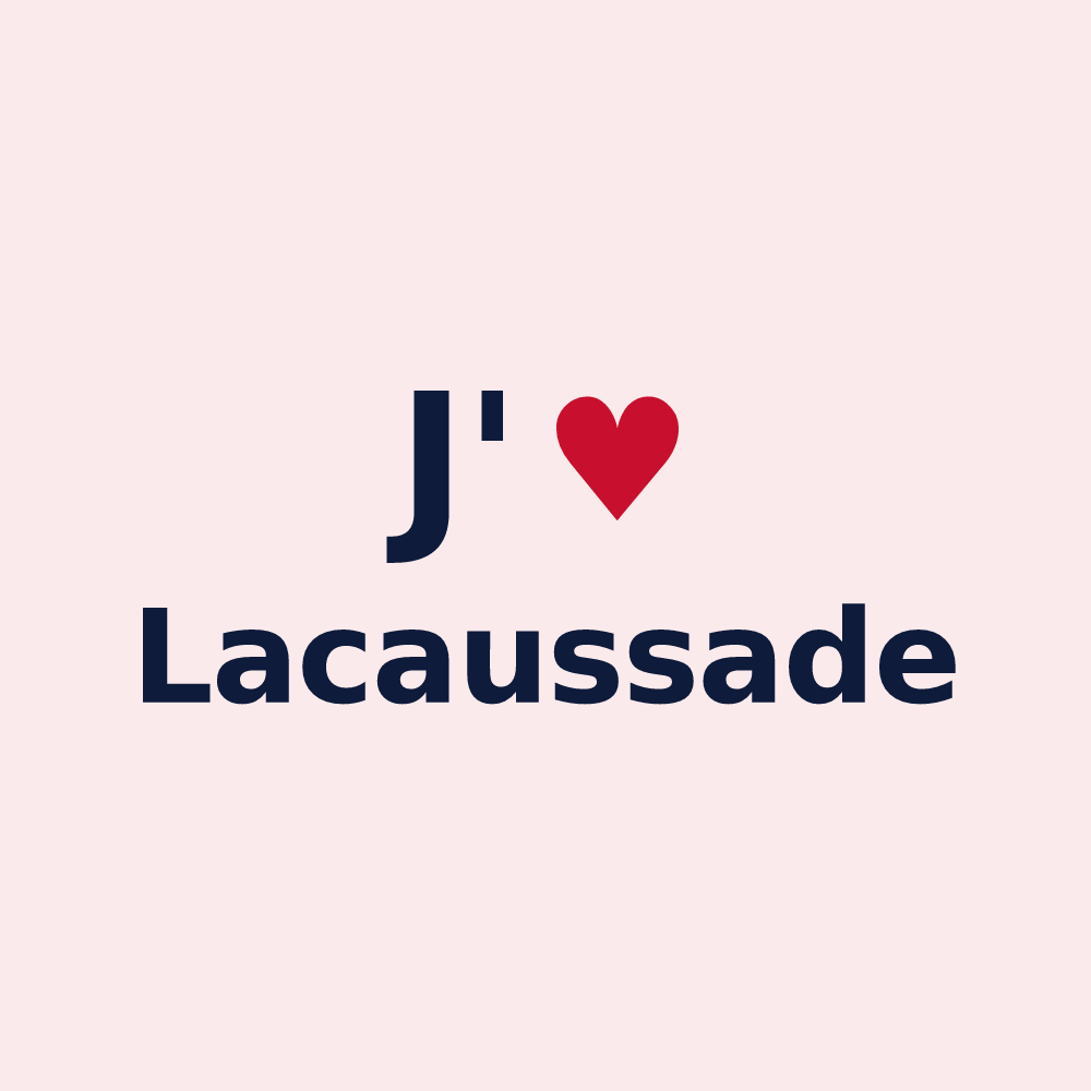 Magnet personnalisé Lacaussade — design « J'aime Lacaussade » imprimé sur le magnet