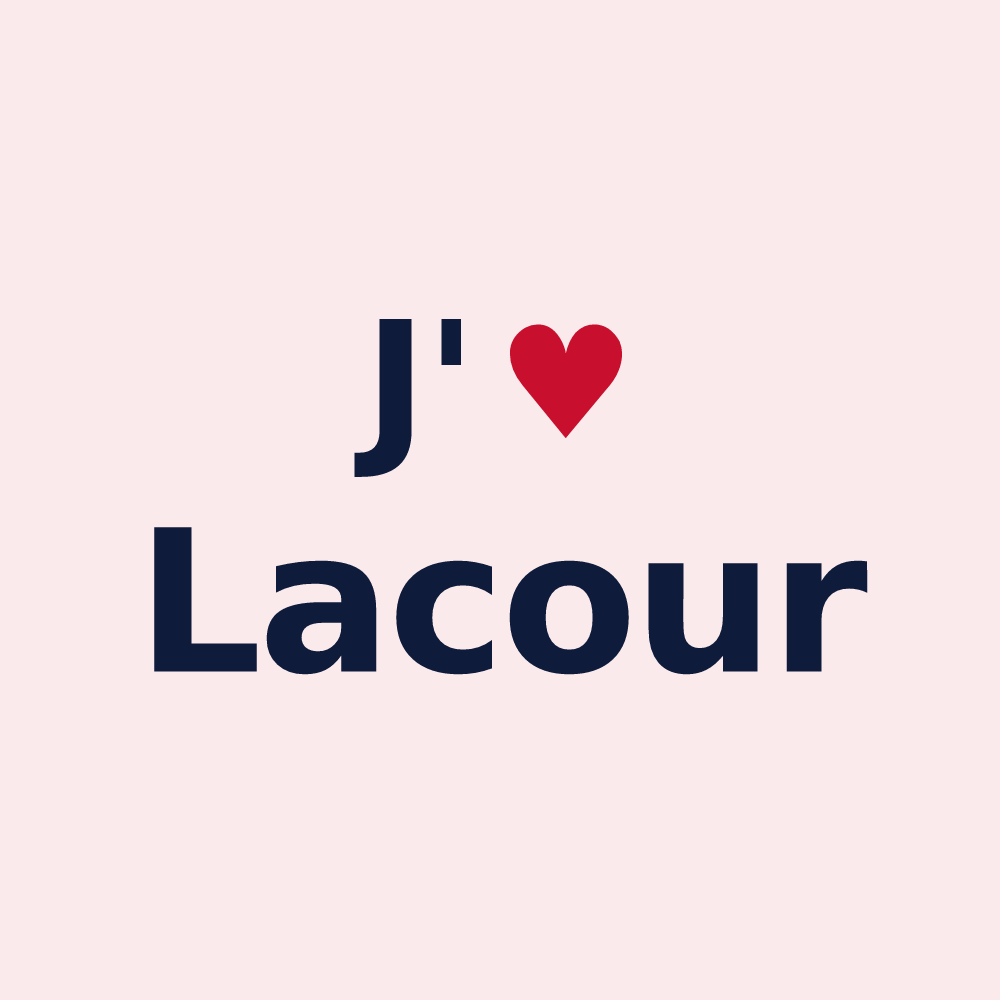 Magnet personnalisé Lacour — design J'aime Lacour