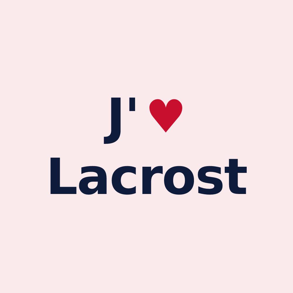 Magnet personnalisé Lacrost — design J'aime Lacrost