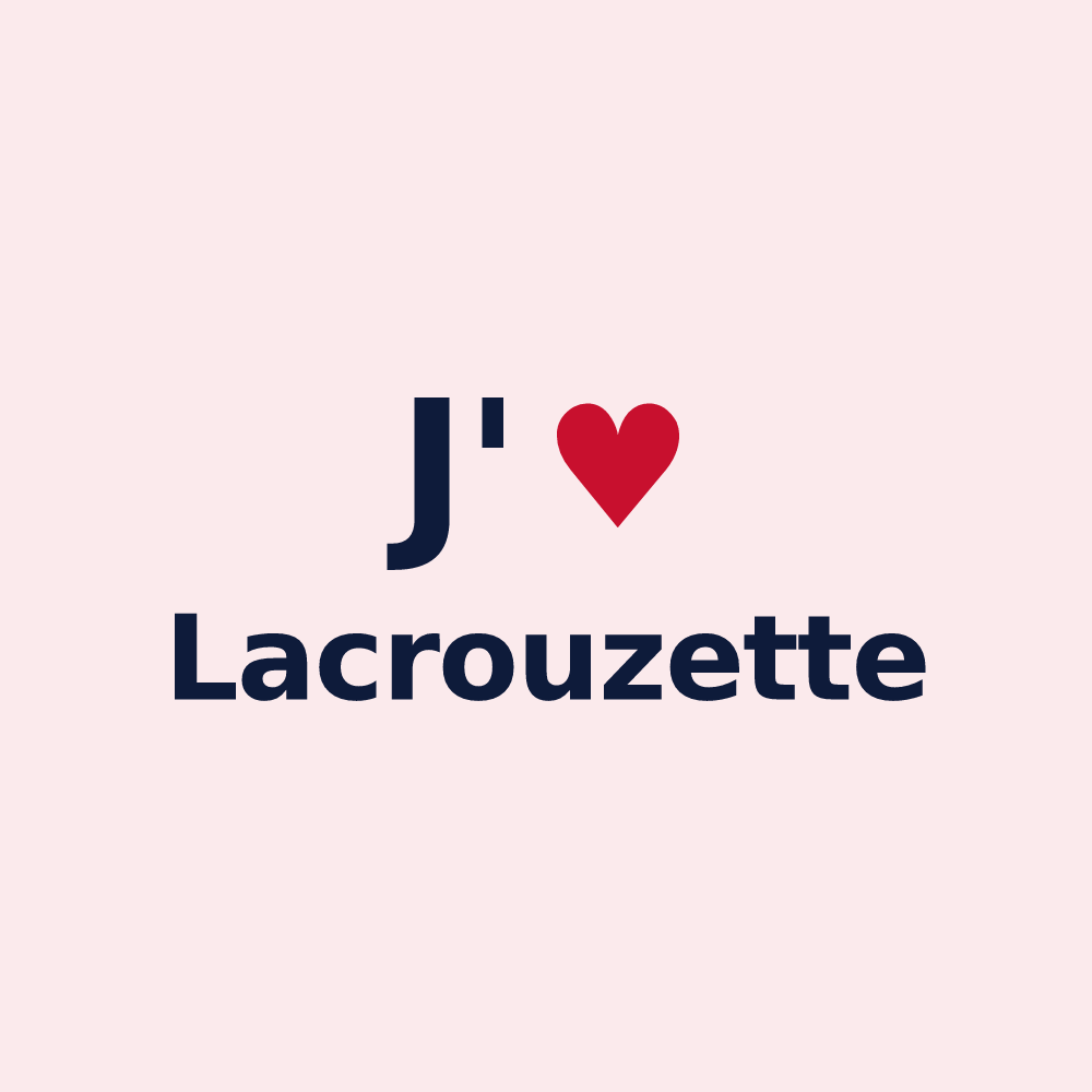 Magnet personnalisé Lacrouzette — design J'aime Lacrouzette