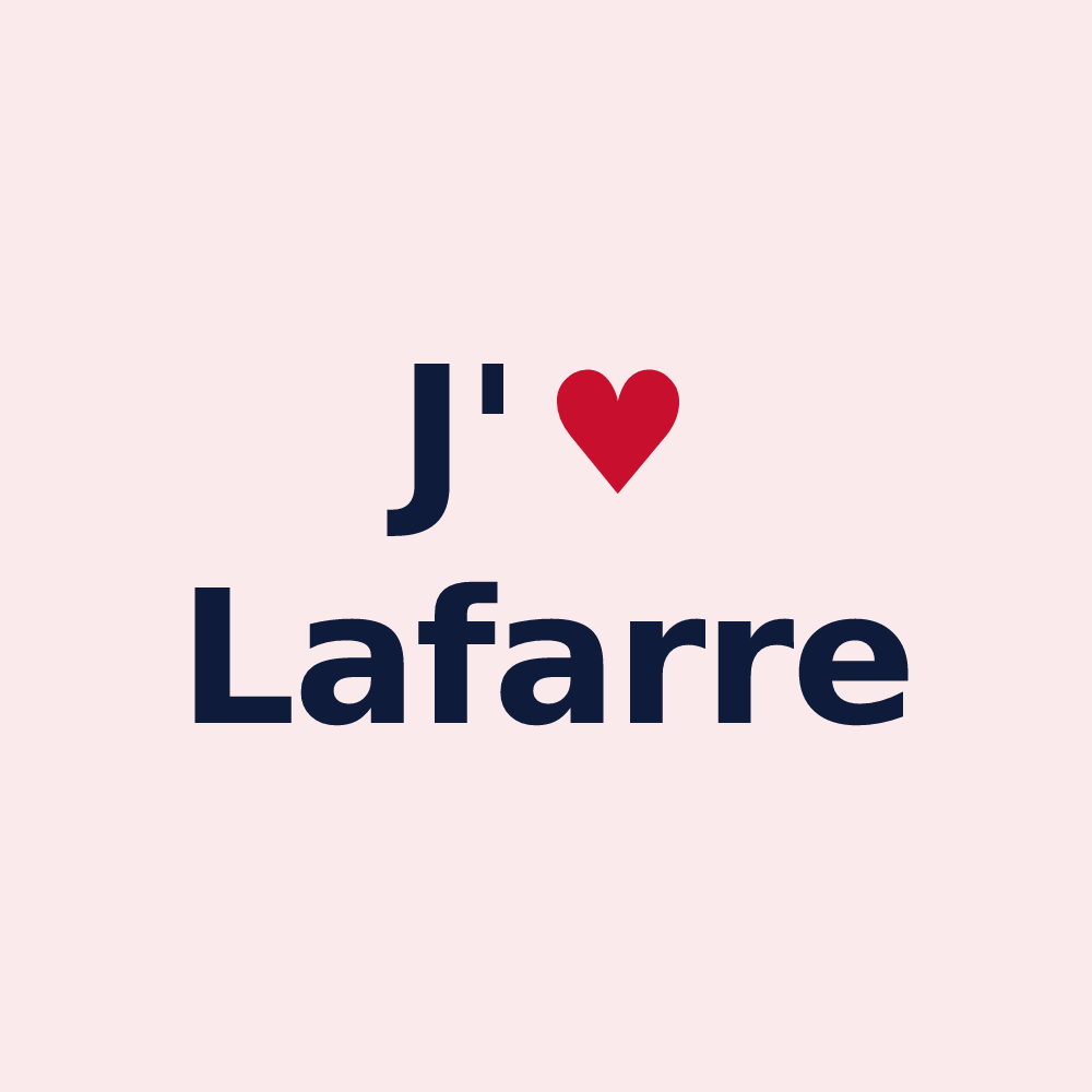 Magnet personnalisé Lafarre — design « J'aime Lafarre » imprimé sur le magnet