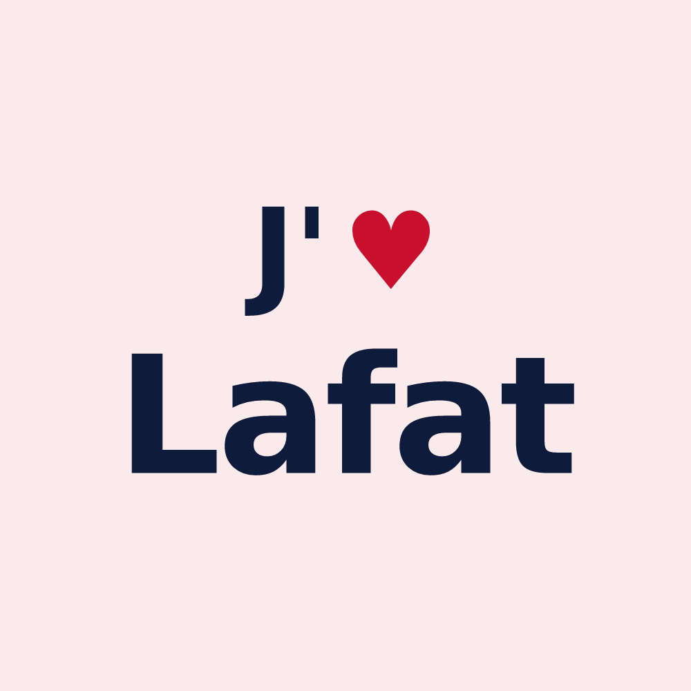 Magnet personnalisé Lafat — design J'aime Lafat