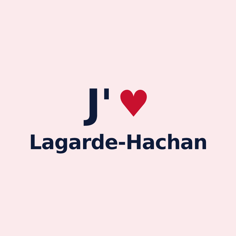 Magnet personnalisé Lagarde-Hachan — design J'aime Lagarde-Hachan