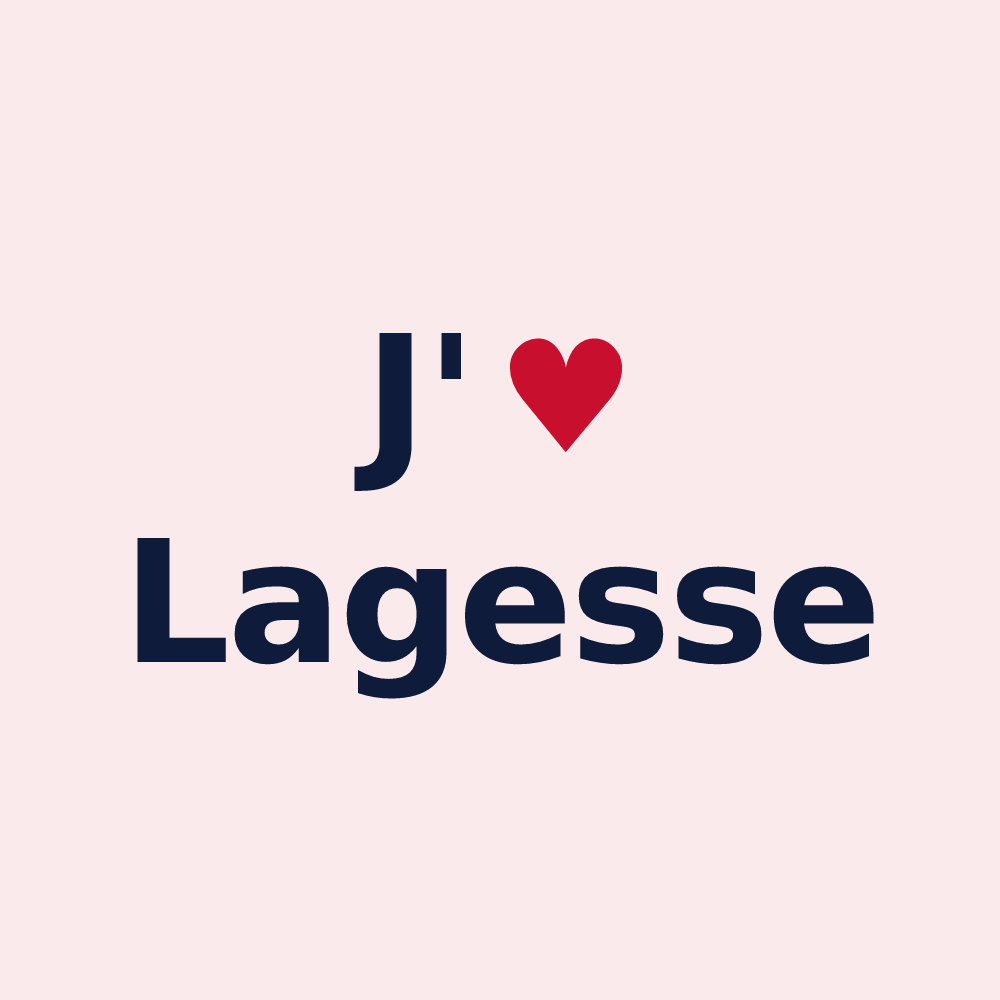 Magnet personnalisé Lagesse — design « J'aime Lagesse » imprimé sur le magnet