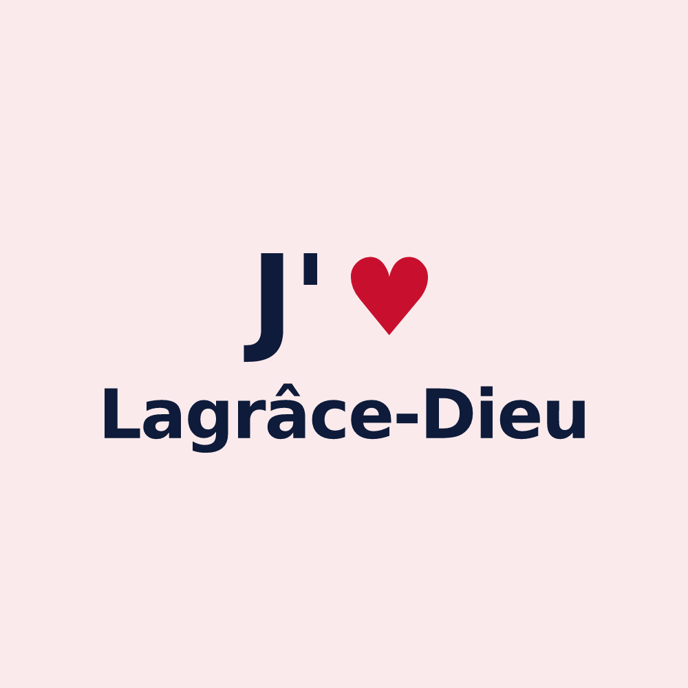 Magnet personnalisé Lagrâce-Dieu — design « J'aime Lagrâce-Dieu » imprimé sur le magnet