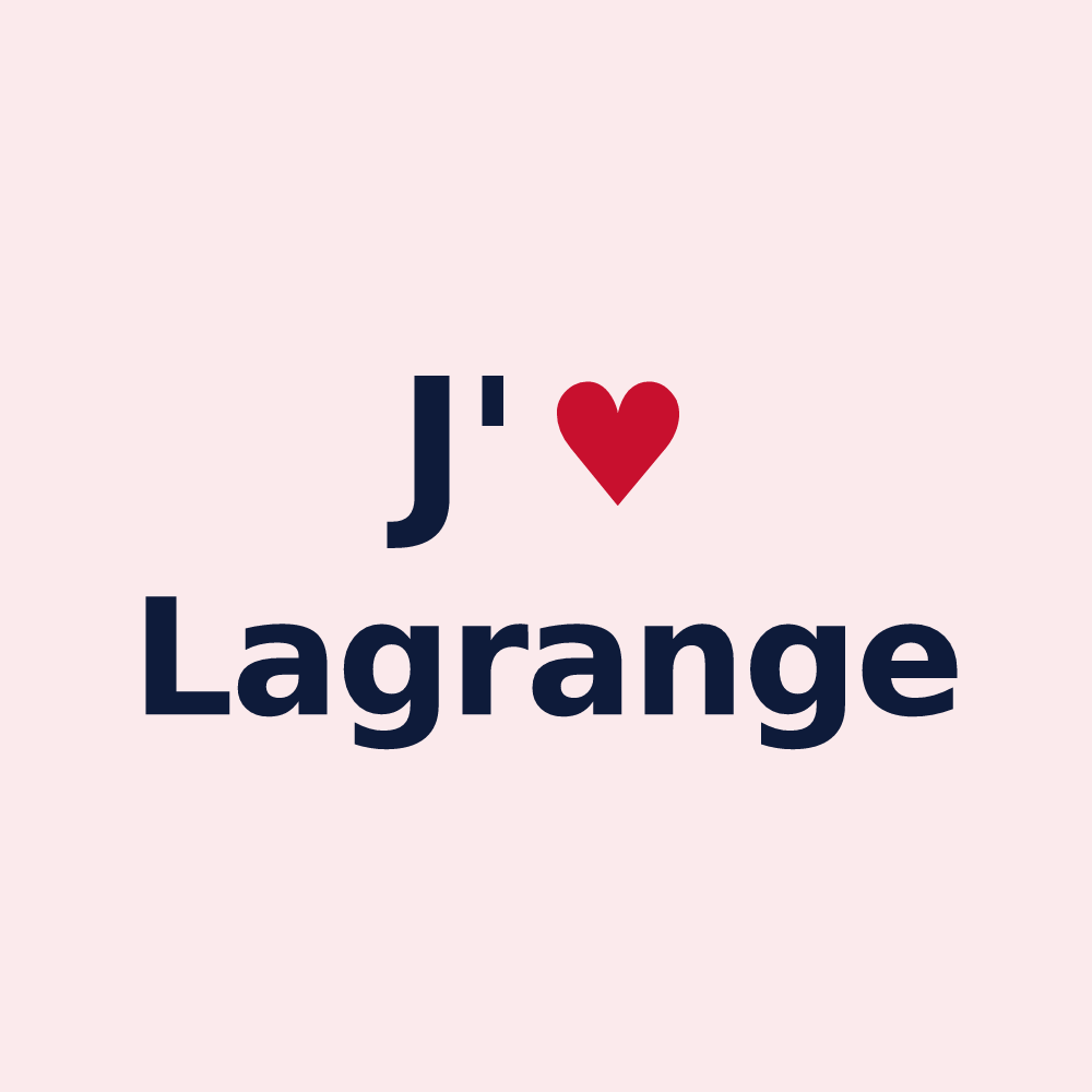 Magnet personnalisé Lagrange — design J'aime Lagrange