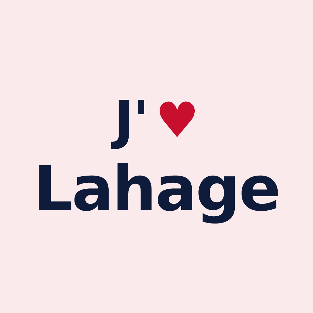 Magnet personnalisé Lahage — design « J'aime Lahage » imprimé sur le magnet