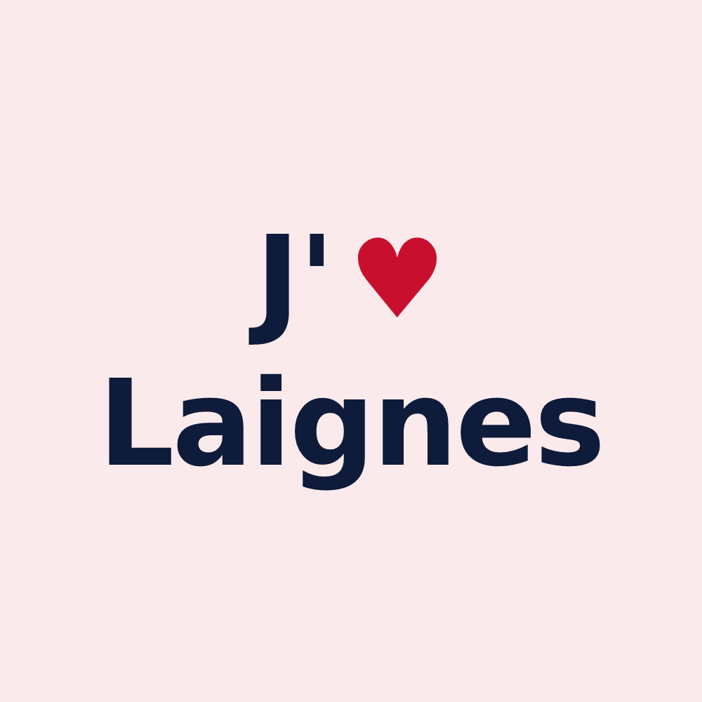 Magnet personnalisé Laignes — design J'aime Laignes