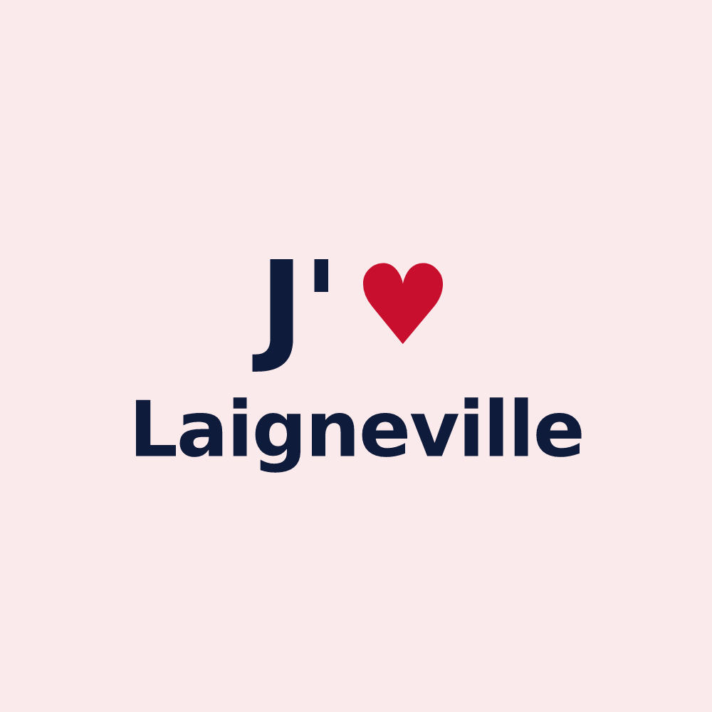Magnet personnalisé Laigneville — design « J'aime Laigneville » imprimé sur le magnet