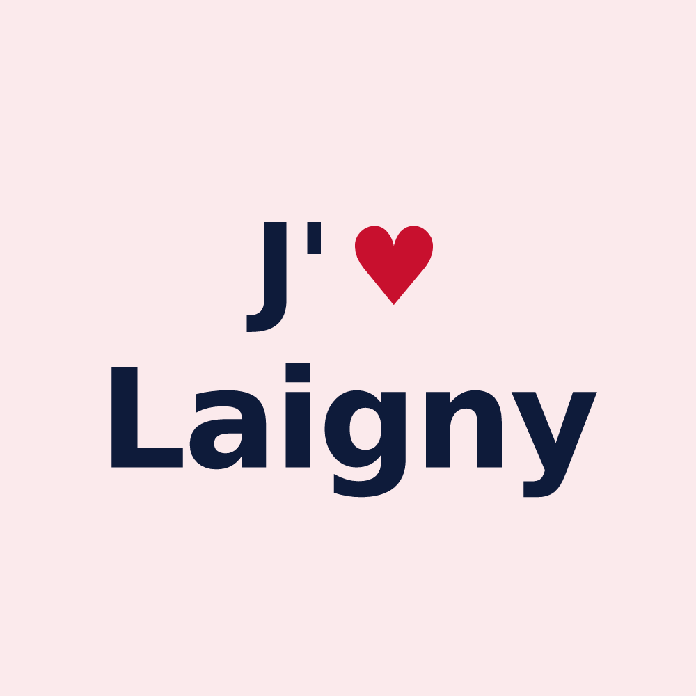 Magnet personnalisé Laigny — design J'aime Laigny