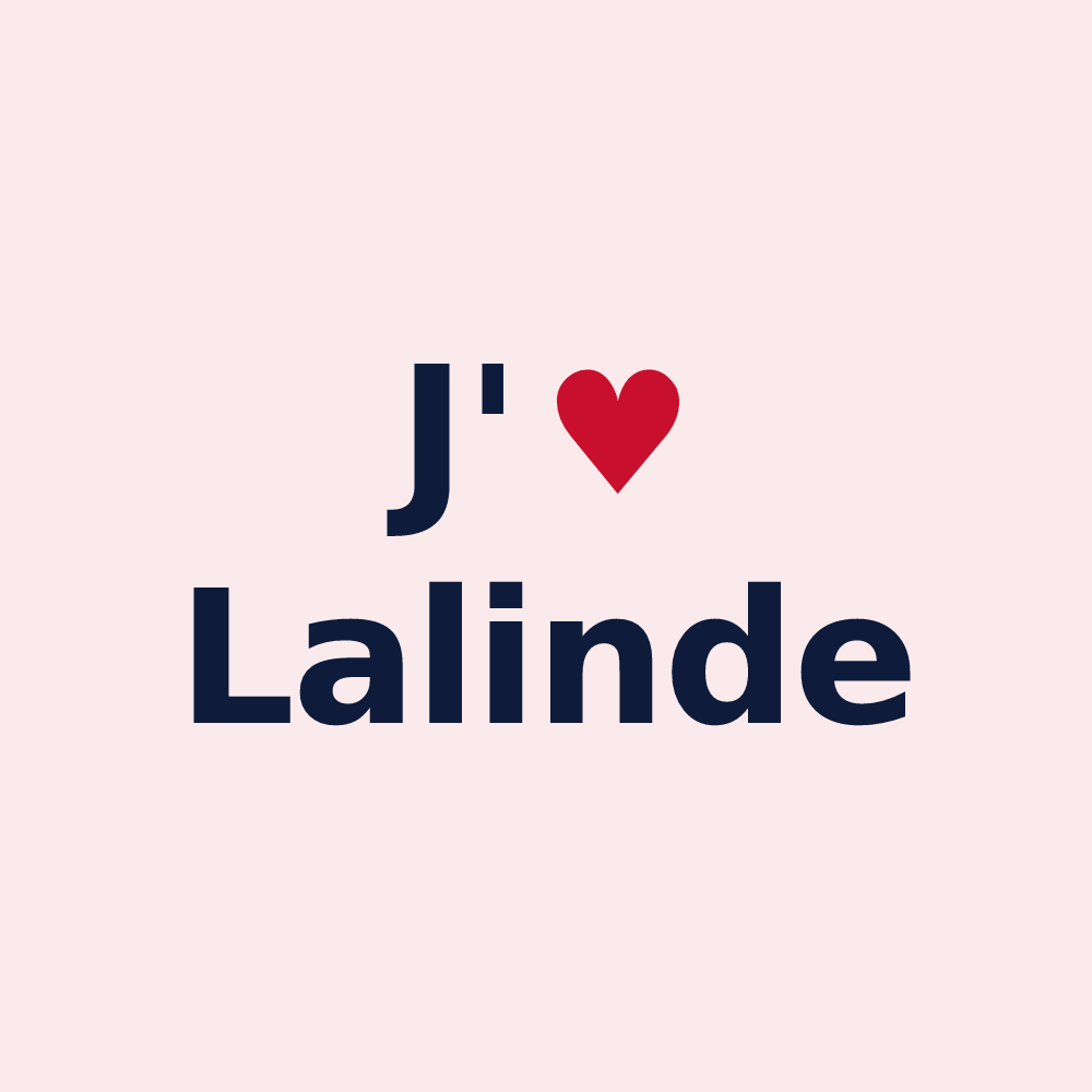 Magnet personnalisé Lalinde — design « J'aime Lalinde » imprimé sur le magnet