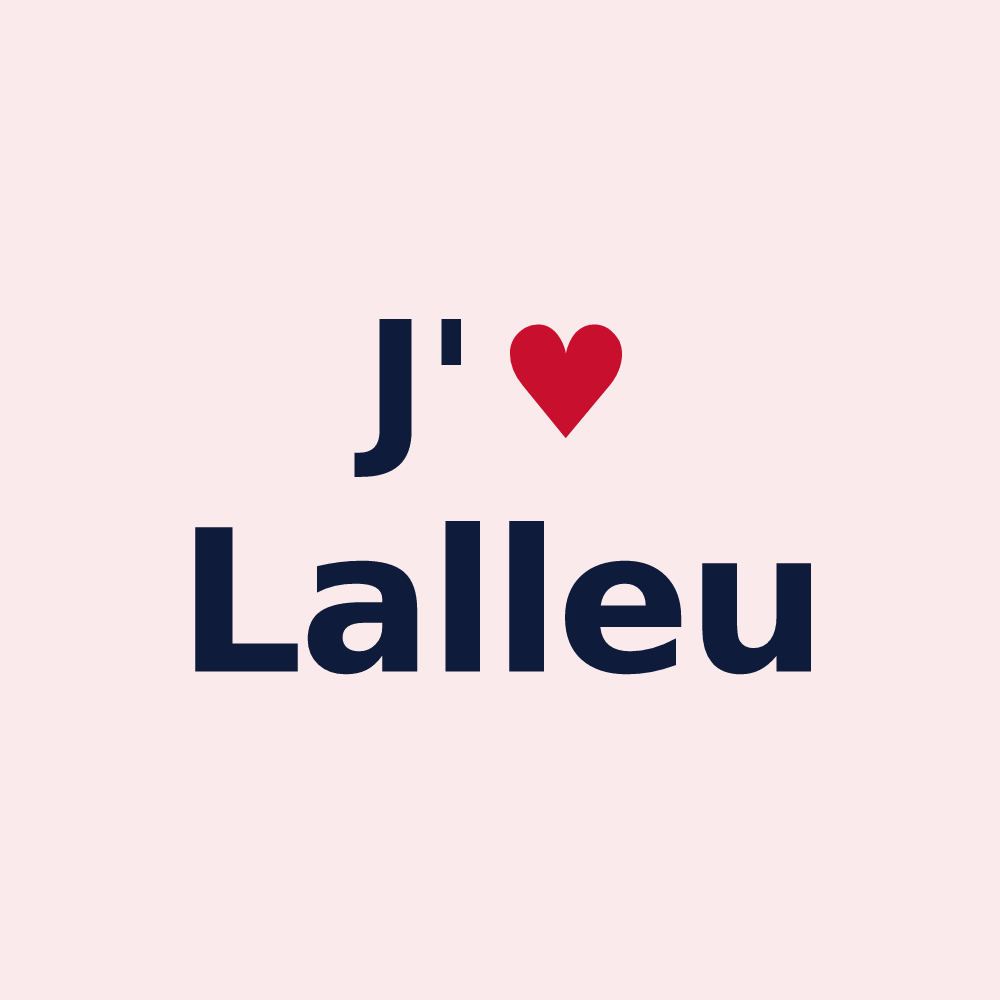 Magnet personnalisé Lalleu — design « J'aime Lalleu » imprimé sur le magnet