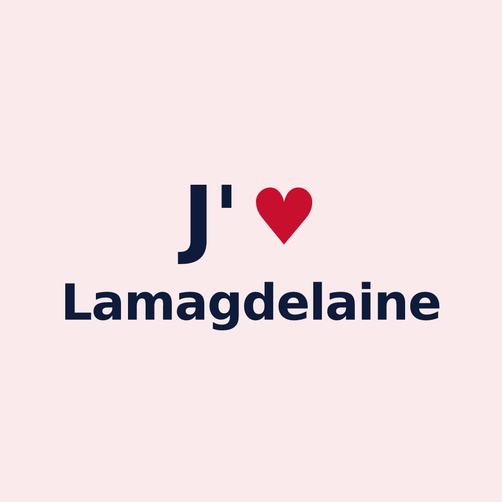 Magnet personnalisé Lamagdelaine — design « J'aime Lamagdelaine » imprimé sur le magnet