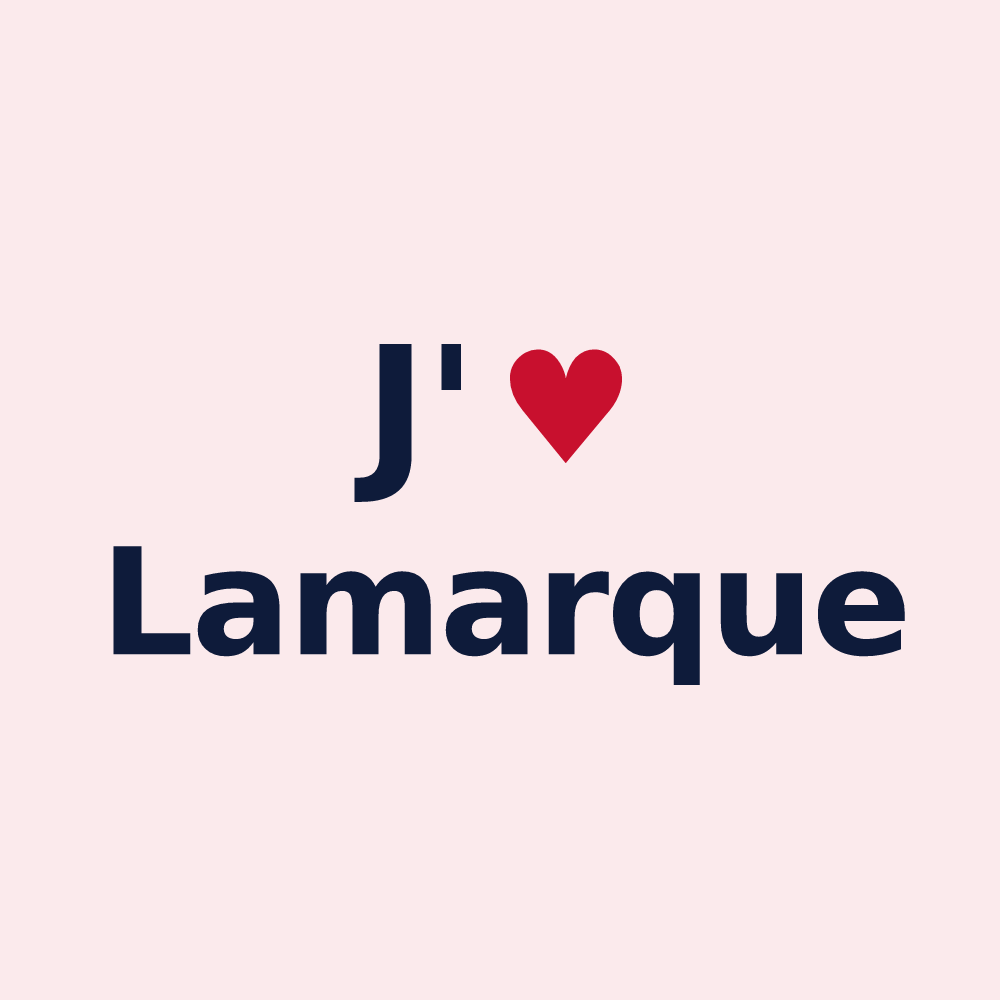 Magnet personnalisé Lamarque — design J'aime Lamarque