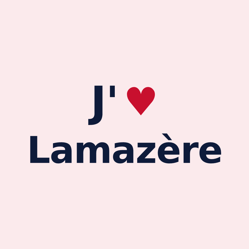 Magnet personnalisé Lamazère — design « J'aime Lamazère » imprimé sur le magnet