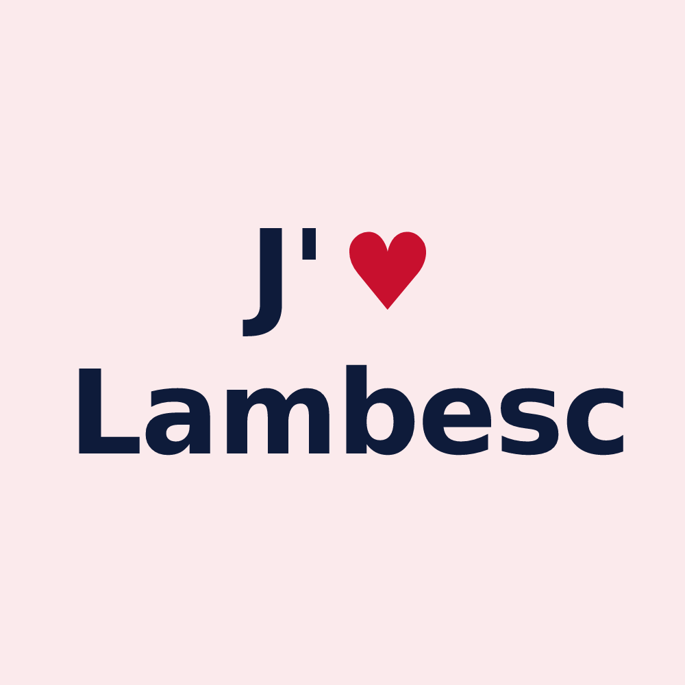 Magnet personnalisé Lambesc — design « J'aime Lambesc » imprimé sur le magnet