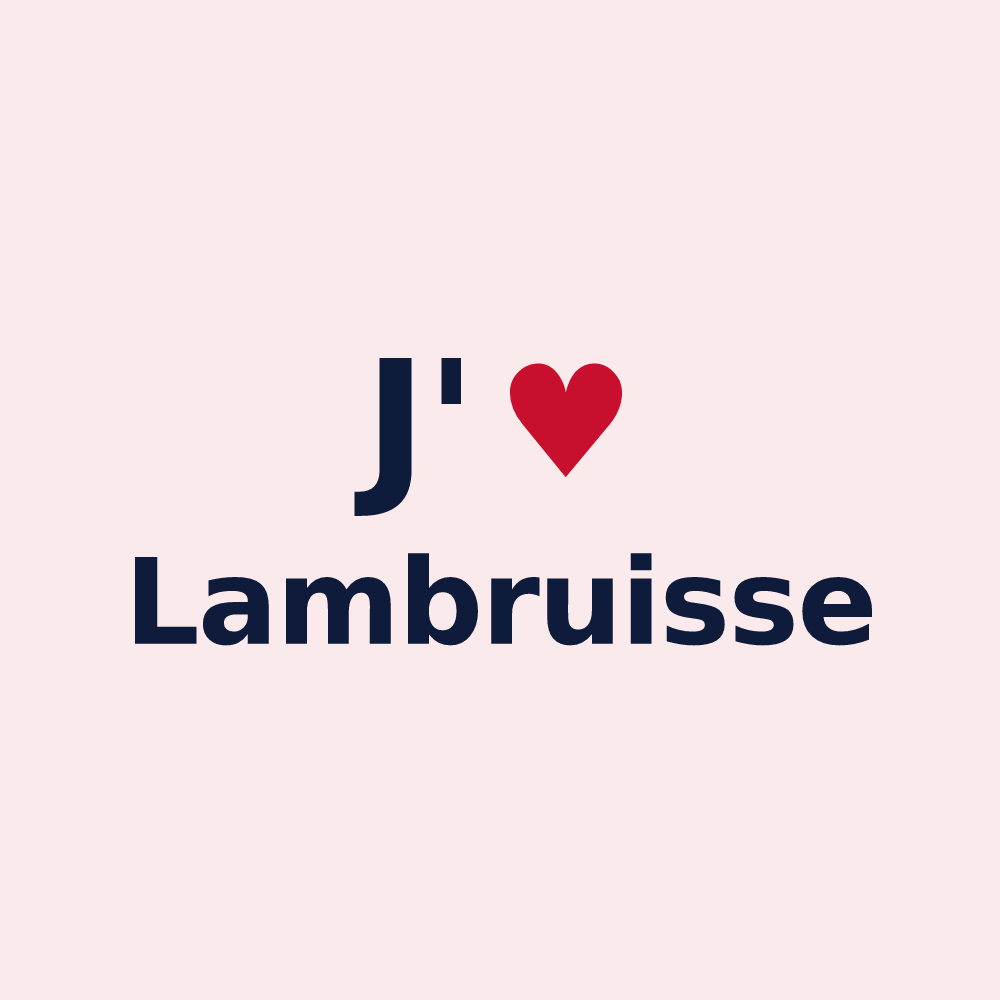 Magnet personnalisé Lambruisse — design J'aime Lambruisse