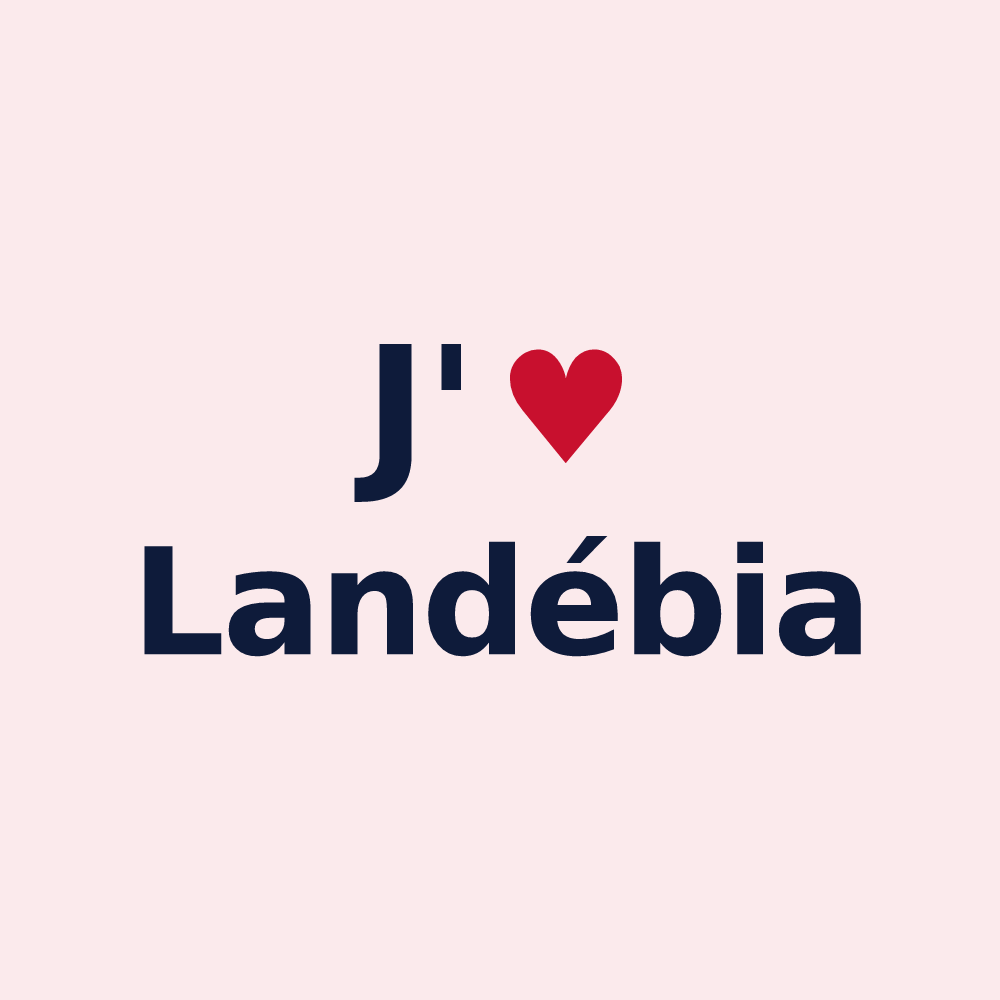 Magnet personnalisé Landébia — design « J'aime Landébia » imprimé sur le magnet