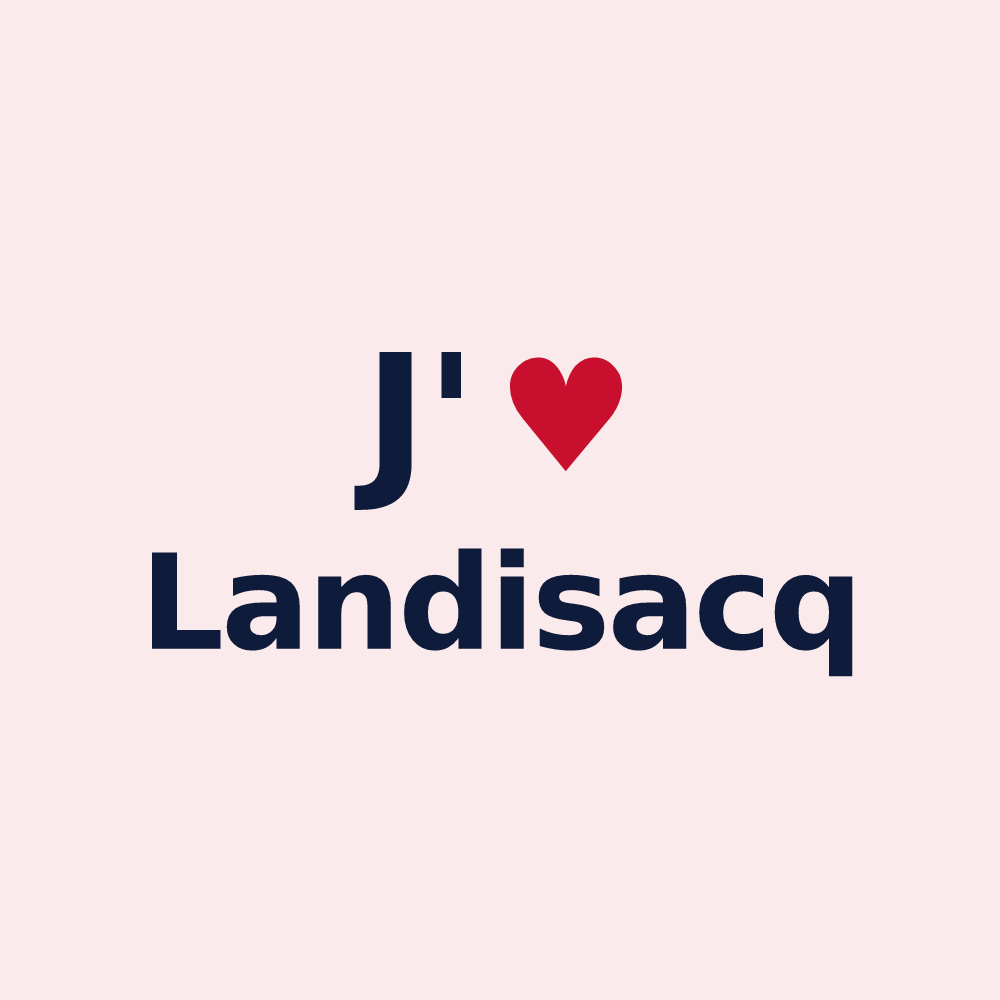 Magnet personnalisé Landisacq — design J'aime Landisacq