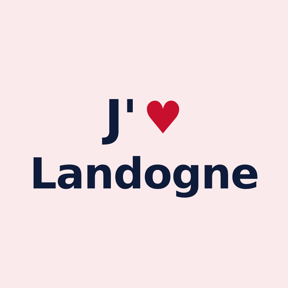 Magnet personnalisé Landogne — design J'aime Landogne