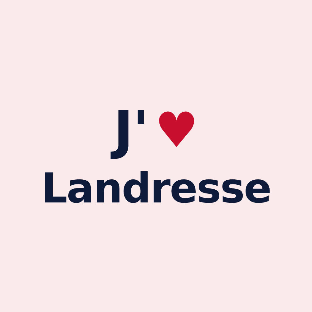 Magnet personnalisé Landresse — design J'aime Landresse