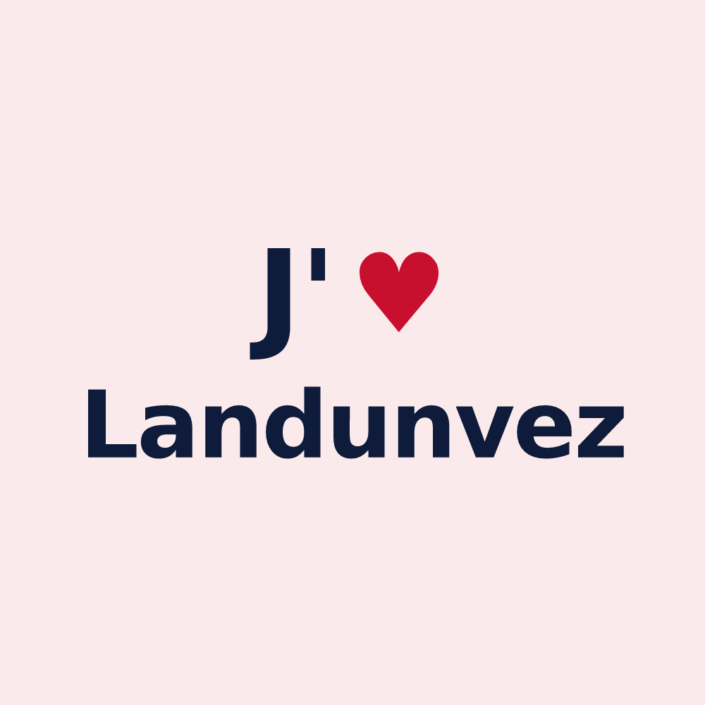 Magnet personnalisé Landunvez — design « J'aime Landunvez » imprimé sur le magnet