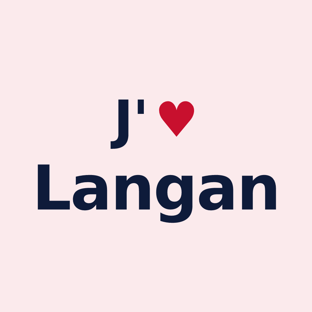 Magnet personnalisé Langan — design J'aime Langan