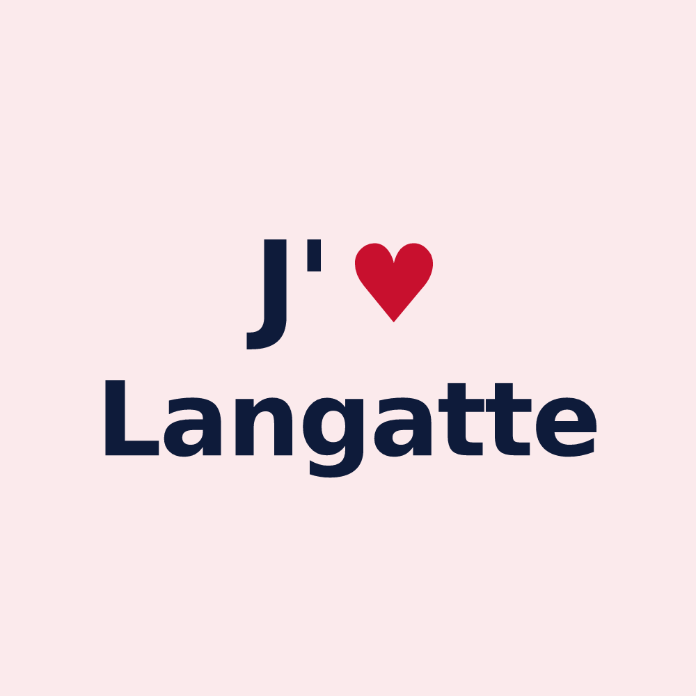 Magnet personnalisé Langatte — design J'aime Langatte