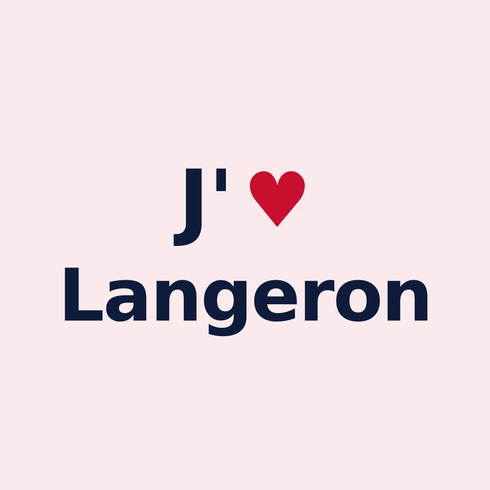 Magnet personnalisé Langeron — design J'aime Langeron
