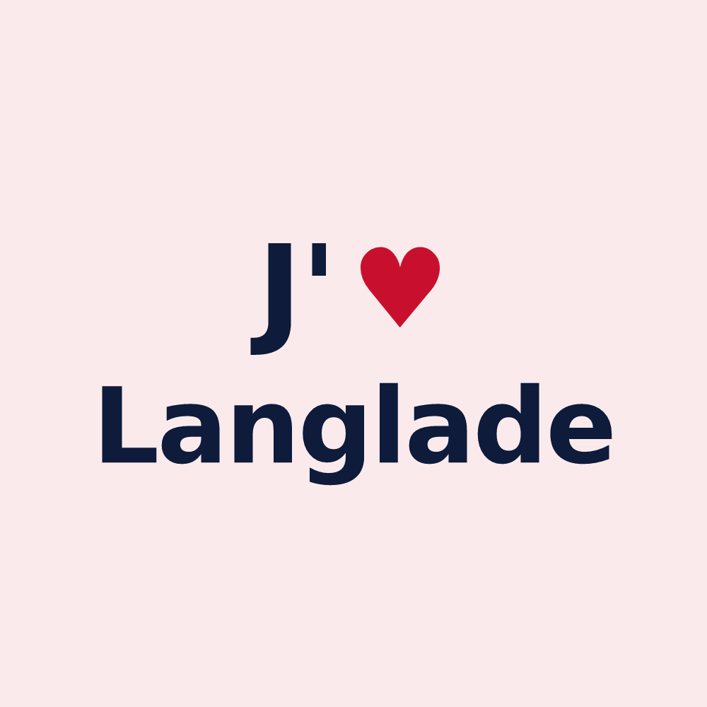 Magnet personnalisé Langlade — design J'aime Langlade