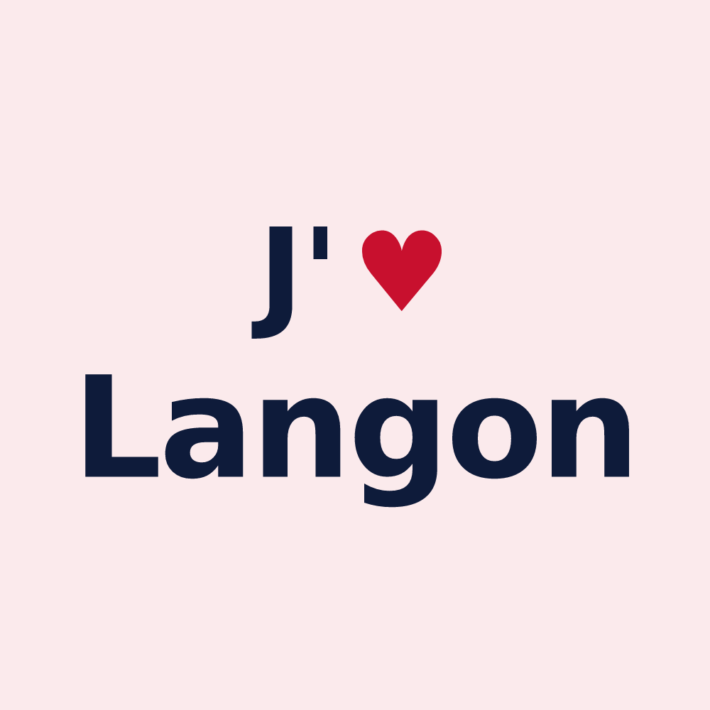 Magnet personnalisé Langon — design J'aime Langon