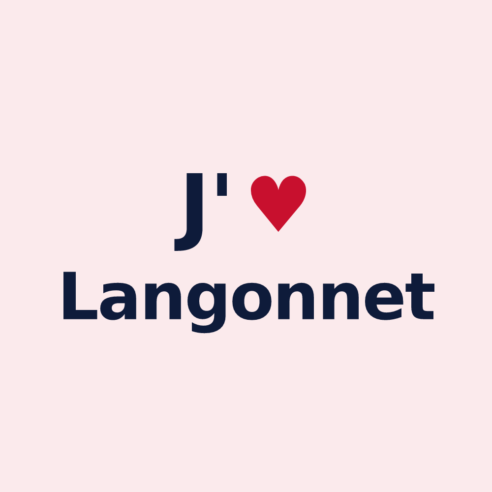 Magnet personnalisé Langonnet — design J'aime Langonnet