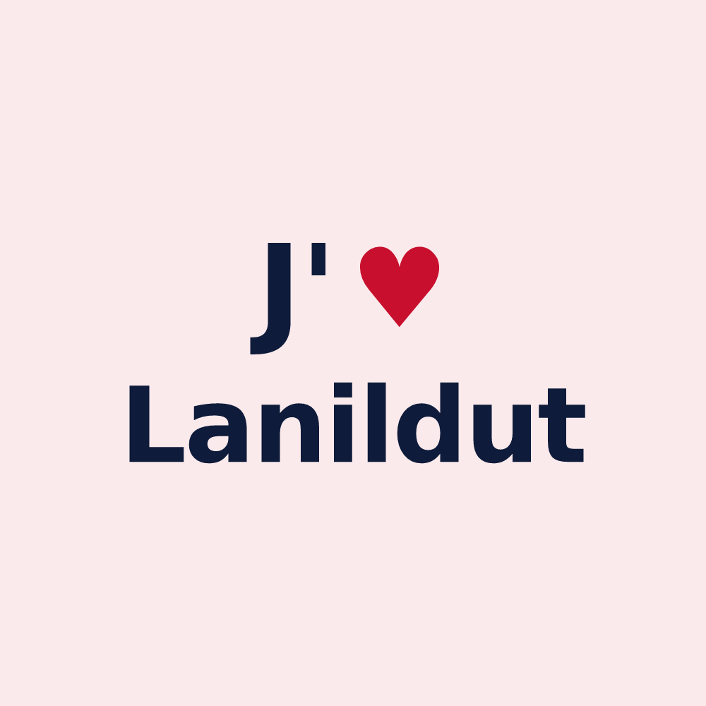 Magnet personnalisé Lanildut — design « J'aime Lanildut » imprimé sur le magnet