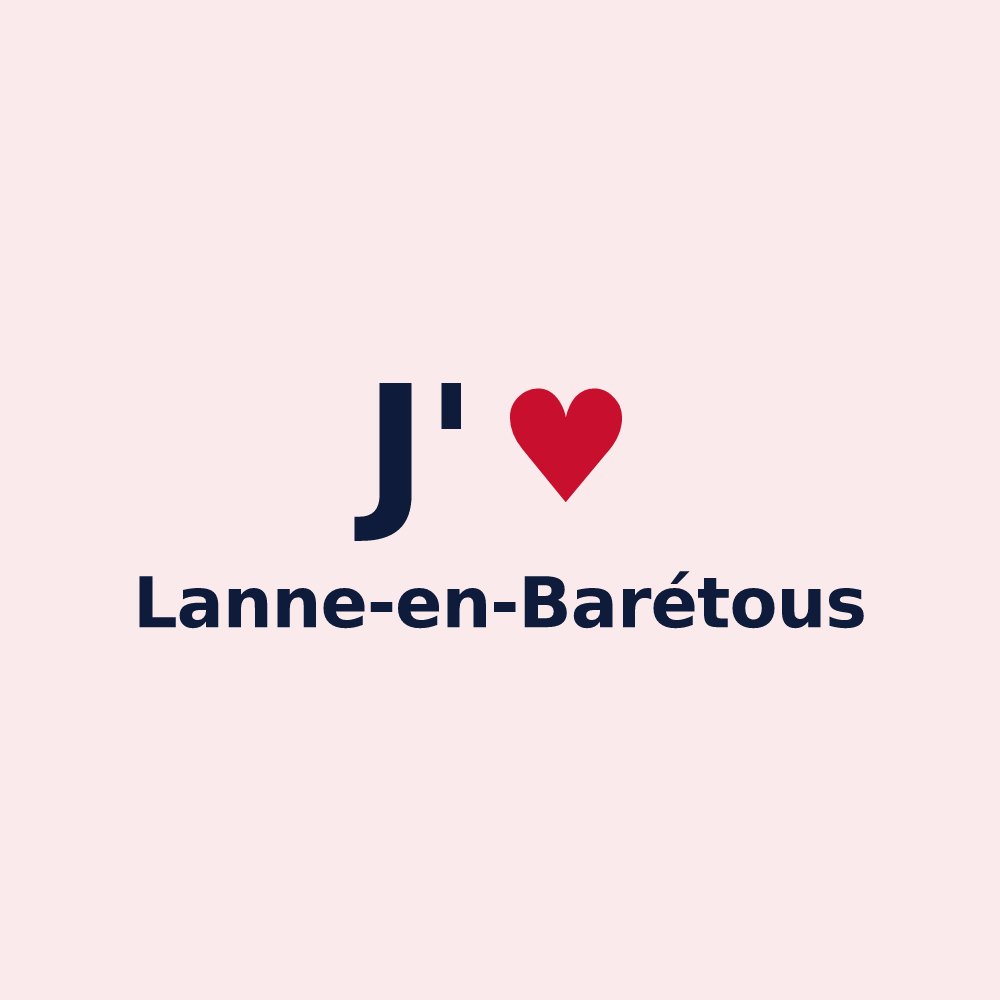 Magnet personnalisé Lanne-en-Barétous — design J'aime Lanne-en-Barétous