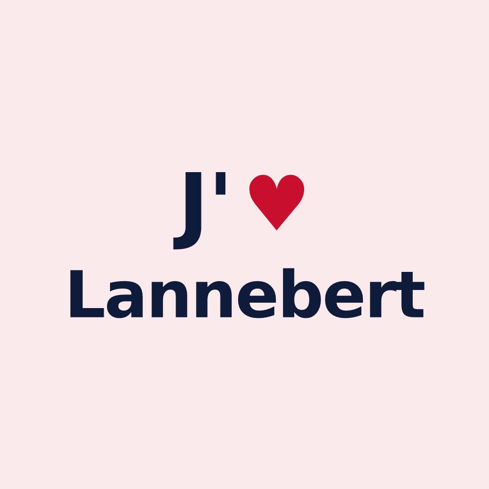 Magnet personnalisé Lannebert — design « J'aime Lannebert » imprimé sur le magnet