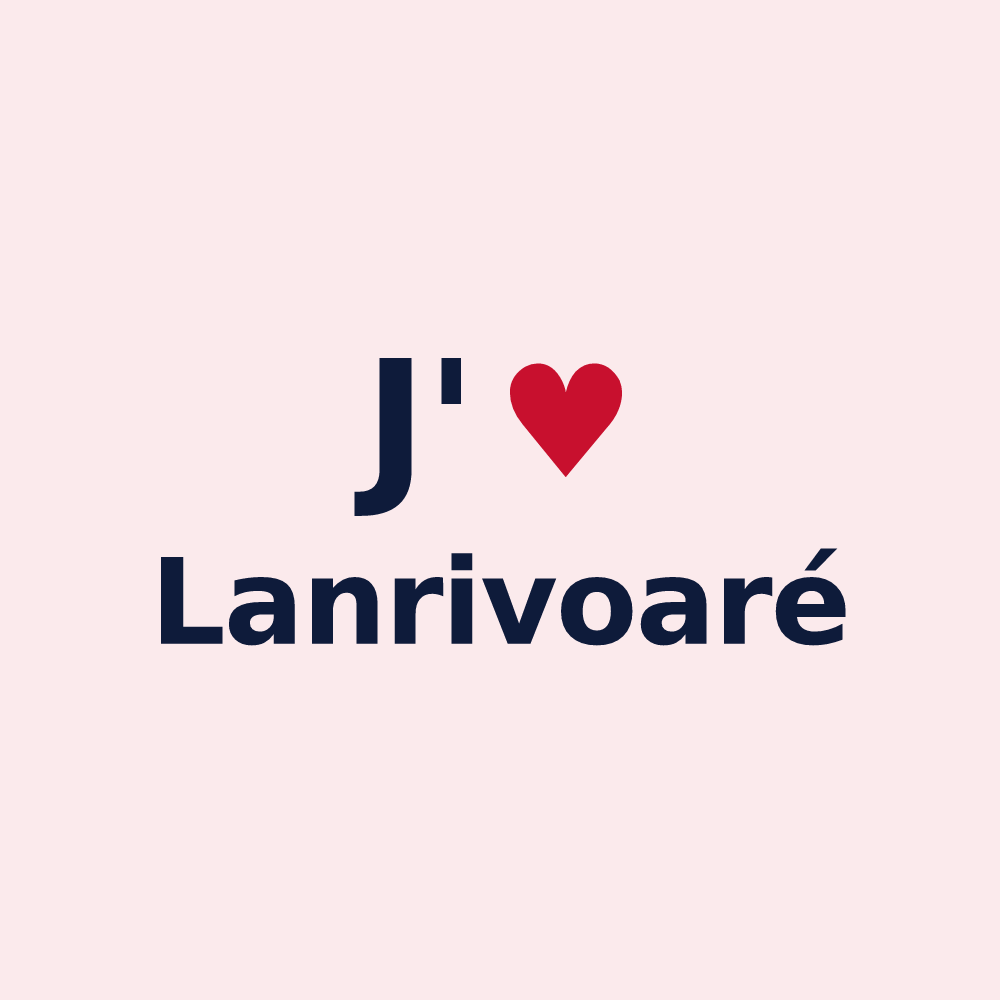 Magnet personnalisé Lanrivoaré — design « J'aime Lanrivoaré » imprimé sur le magnet