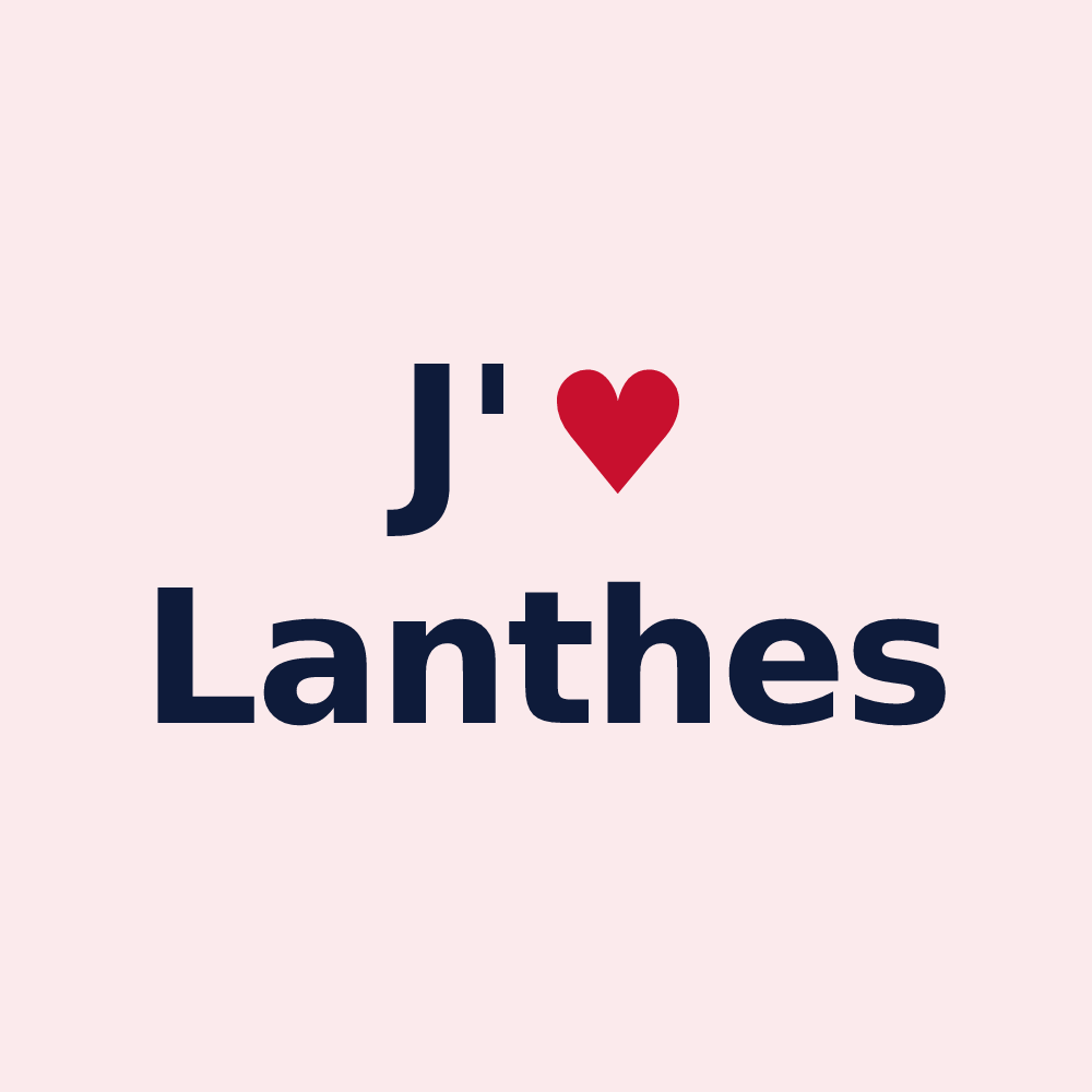 Magnet personnalisé Lanthes — design « J'aime Lanthes » imprimé sur le magnet