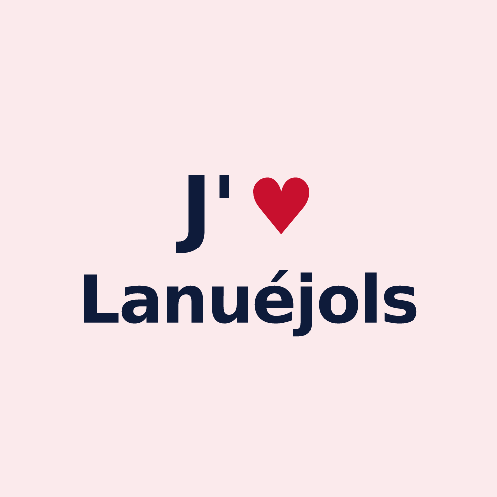 Magnet personnalisé Lanuéjols — design J'aime Lanuéjols